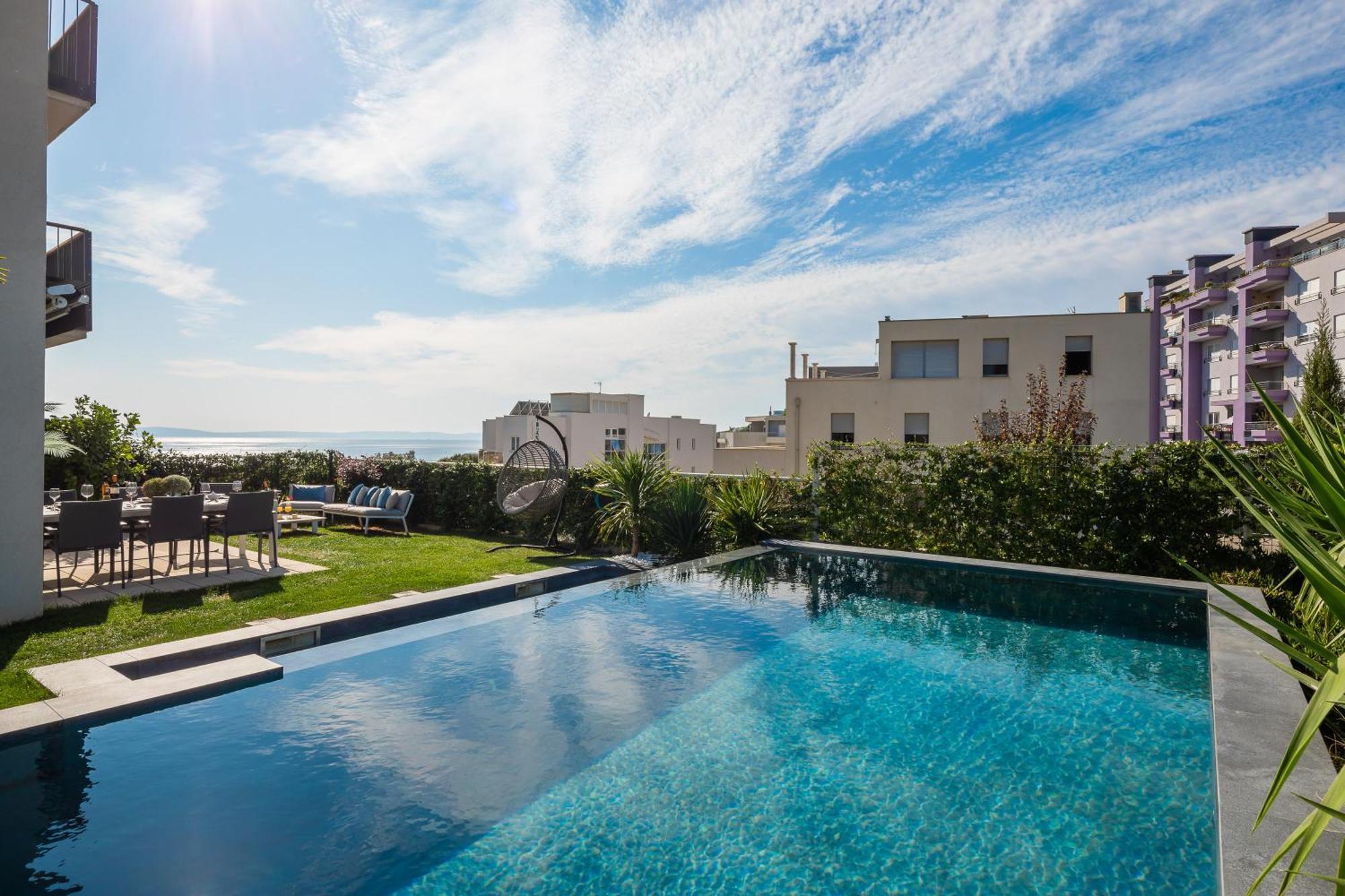 New Luxury Apartment With Private Heated Pool And Amazing Terrace With Seaview Split Exterior photo